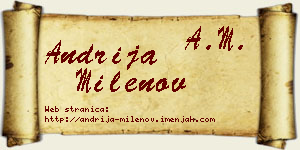 Andrija Milenov vizit kartica